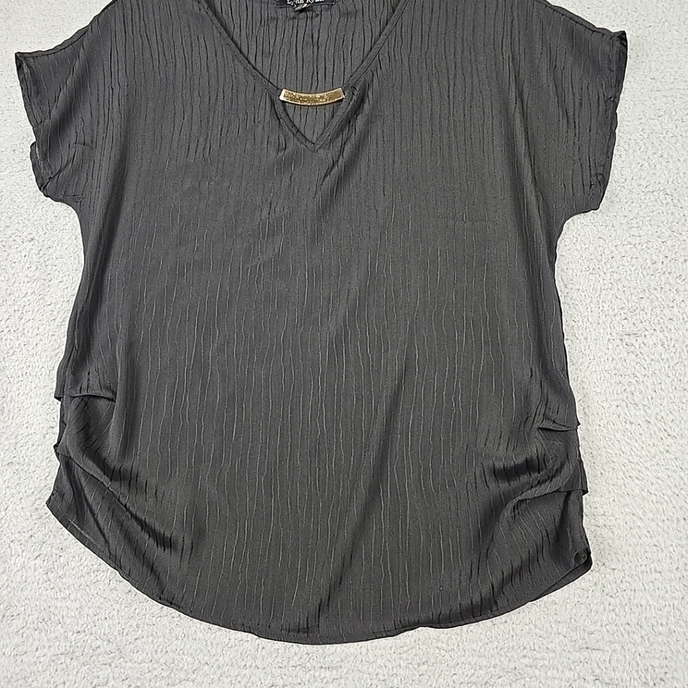 LYNN RYAN WOMEN'S SHORT SLEEVES WITH ACCENTS TOP/BLOUSE BLACK SIZE XL - Picture 14 of 15